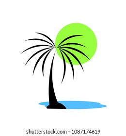 Palm summer beach icon