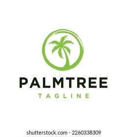 ilustración vectorial del logotipo de la playa de verano de palma
