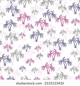 Palm verão sem costura padrão. Impressão têxtil com árvores. Projeto de fundo de vetor natural. Papel de parede estilo Havaí. Roupa de banho colorida caribenho bonito padrão.