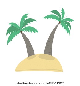 palm, summer tree, vector icon isolated on white background