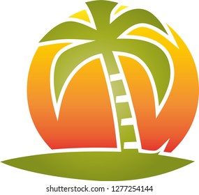 Palm and sun logo