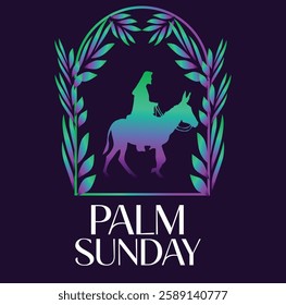 Palm Sunday banner logo vector illustration