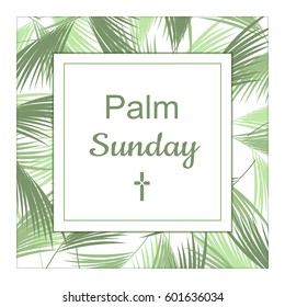 Palm Sunday banner as religious holidays background in vector format