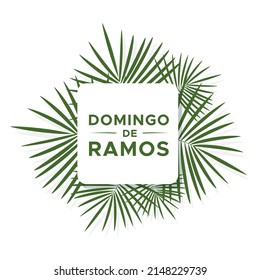 Palm Sunday banner in Spanish. Domingo de Ramos. Holy Week. Vector illustration, flat design