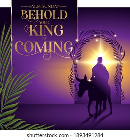 Palm Sunday behold your king is coming lent vector illustration