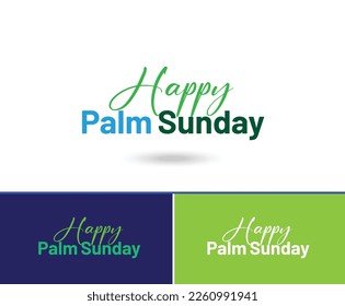 Palm Sunday concept. Happy Palm Sunday mnemonic design