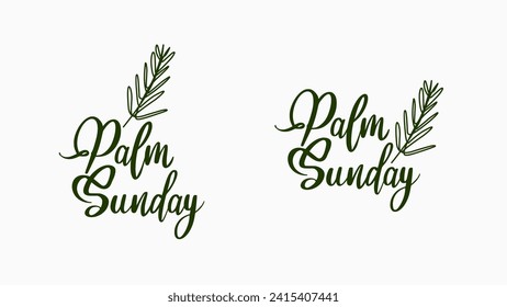 Palm Sunday decorative doodle style for spirituality vector design element