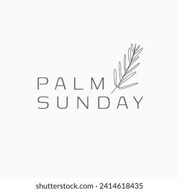 Palm Sunday elegant and minimalist doodle style for spirituality vector design element