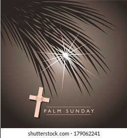 Palm Sunday frond and cross  EPS 10 vector, grouped for easy editing. No open shapes or paths.