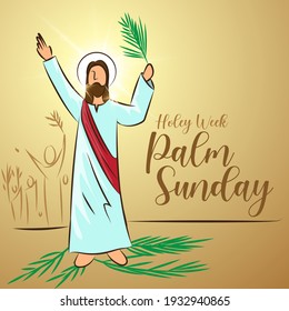 Ilustración vectorial de la semana santa del Domingo de Ramos