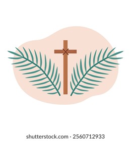 Palm sunday leaf icon clipart avatar logotype concepte isolated illustration