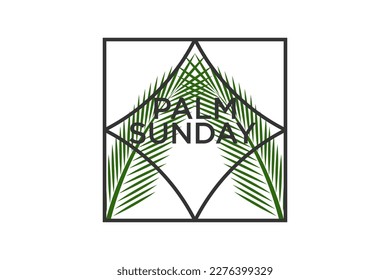 palm sunday logo vector emblem 
