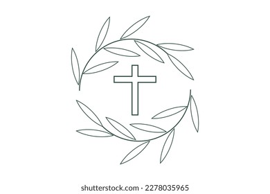 palm sunday logo vector emblem
