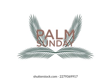 palm sunday logo vector emblem