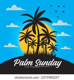 Palm Sunday religious vector illustration