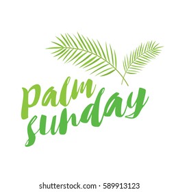 palm sunday title with palms