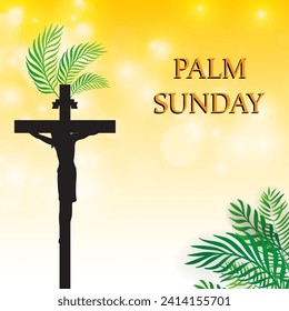 palm sunday vector illustration background. it is suitable for card, banner, or poster