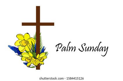 Palm Sunday. The week before Easter. banner or card.