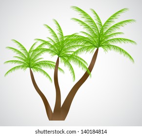 Palm in the sunset. Vector illustration. EPS 10.