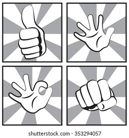 Palm symbols on comic style