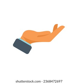 Palm take icon flat vector. Finger hold. Gesture hand isolated