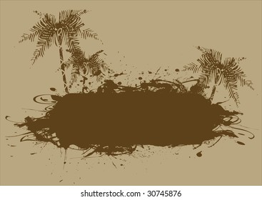 Palm template with ink splash vector