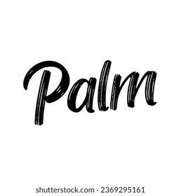 palm text on white background.