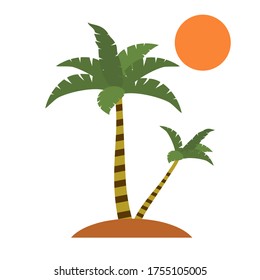 
palm theme. palm tree illustration, in a flat style.