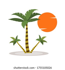 
palm theme. palm tree illustration, in a flat style.