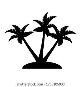 
Palmenthema. Palmengrafik im Flachstil.