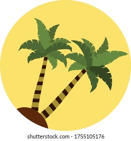 
palm theme. palm tree illustration, in a flat style.