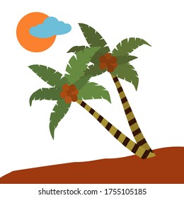 
Palmenthema. Palmengrafik im Flachstil.