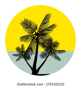 
palm theme. palm tree illustration, in a flat style.