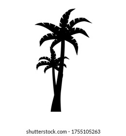 
Palmenthema. Palmengrafik im Flachstil.