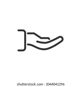 Palm thin line icon. Symbol in trendy outline style. Premium design for web and apps. Perfect for UI. 