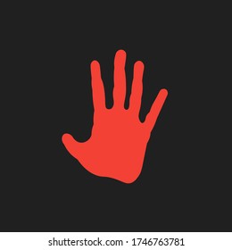Palm con pulgar cortado en el diseño de material plano......