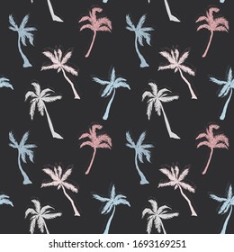 Palm tree abstract pattern seamless in simple style vector illustration. Pastel colors for print, textile, cover.