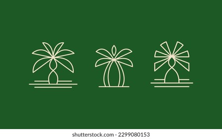 Palm Tree Abstract Summer and Vacation Icon or Logo.Universal creative premium symbol. Vector sign icon logo template. Vector illustration