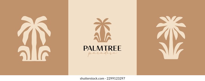 Palm Tree Resumen Icono de verano y vacaciones o logotipo. Símbolo universal creativo premium. Plantilla de logotipo del icono de signo del vector. Ilustración del vector