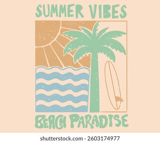 Palm tree artwork. Sunshine on mind. Ocean abstract wave. Here come the sun. Summer vibes artwork. Beach modern abstract art. Sunshine paradise graphic print design. Enjoy beach life.