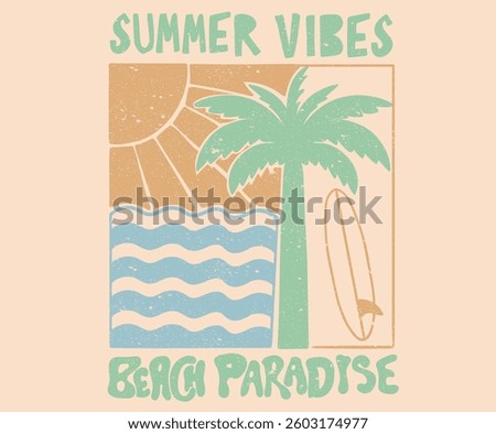 Palm tree artwork. Sunshine on mind. Ocean abstract wave. Here come the sun. Summer vibes artwork. Beach modern abstract art. Sunshine paradise graphic print design. Enjoy beach life.
