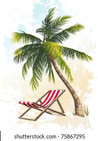 Palm Tree And Beach Chair