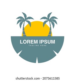 palm tree beach chill logo