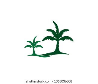 Palm tree beach holidays logo vector