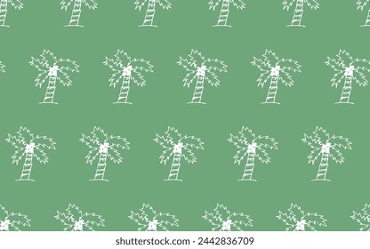 palm tree. beach. the pattern. seamless pattern. drawing. vector. for textiles, wrappers. packages. the pattern is drawn in the doodle style. a paradise drawing with palm trees.