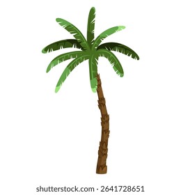 Palm tree or beach plant. Vector sign of coastal vegetation. Tropical nature element for summer vacation and exotic flora, warm island and jungle. Botany and biology, travel, vacation, nature symbol.