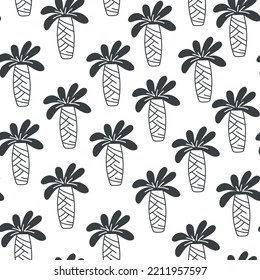 Palm tree beach seamless tropical abstract pattern graphic design illustration
