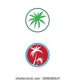 Palm Tree Beach Silhouette for Hotel Restaurant Vacation Holiday Travel logo design