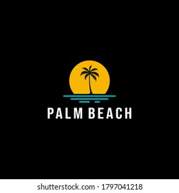Palm Tree Beach Silhouette logo