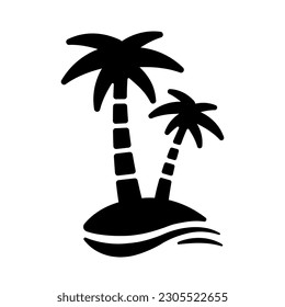 Palm tree ( beach, vacation ) vector icon illustration